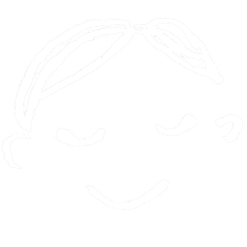 Illustration eines lächelnden Gesichts mit geschlossenen Augen